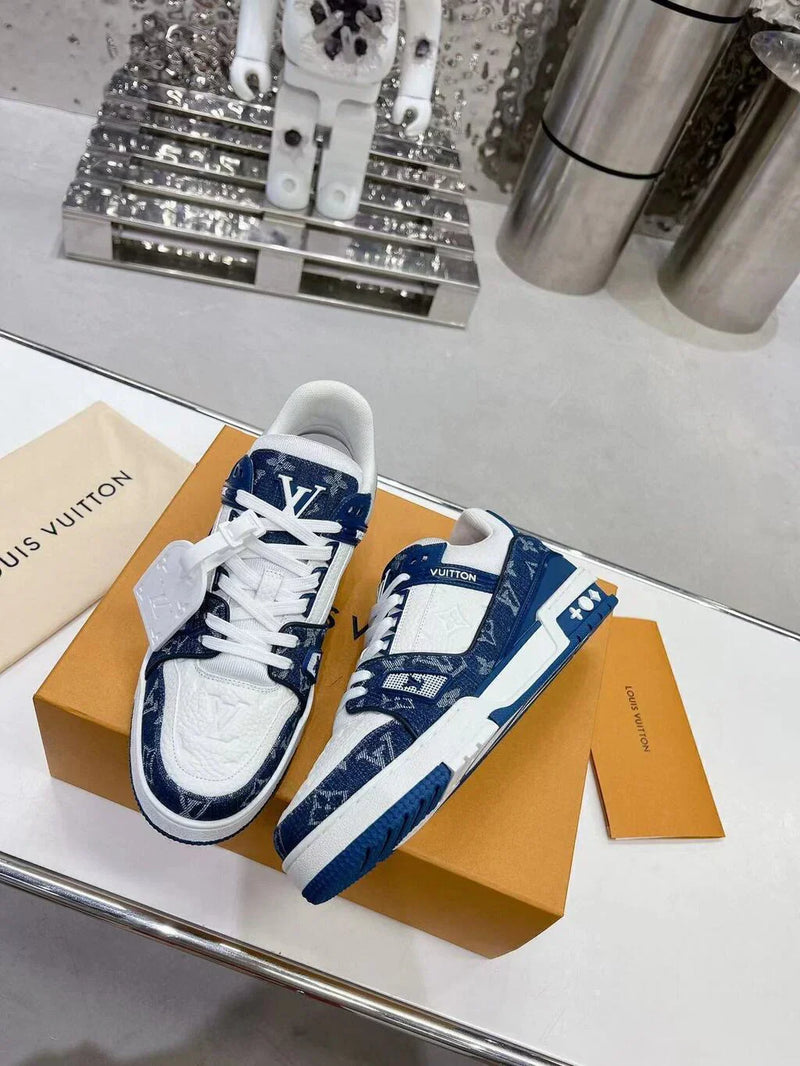 LV *Trainer - Monogram Denim White Blue