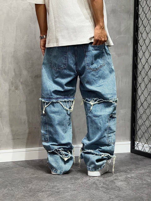 CALÇA BAGGY DESTROYED SKY BLUE