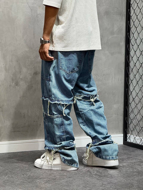 CALÇA BAGGY DESTROYED SKY BLUE