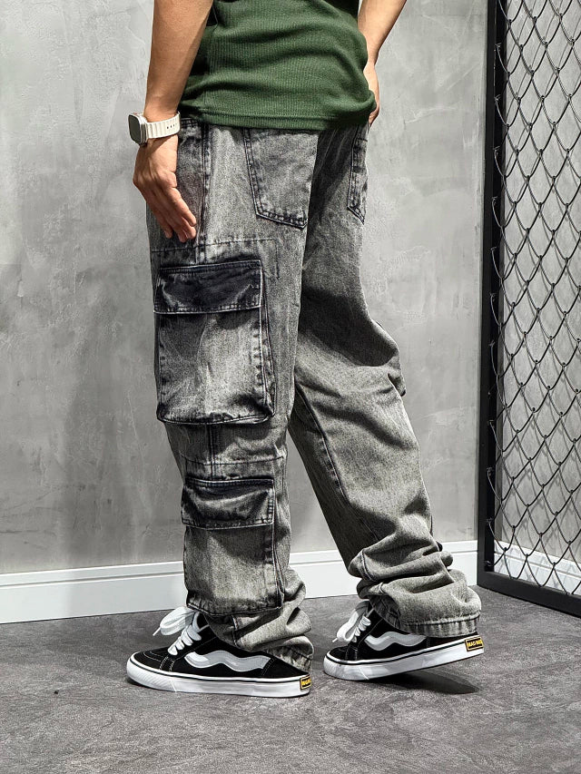 CALÇA CARGO BAGGY POCKET STONED