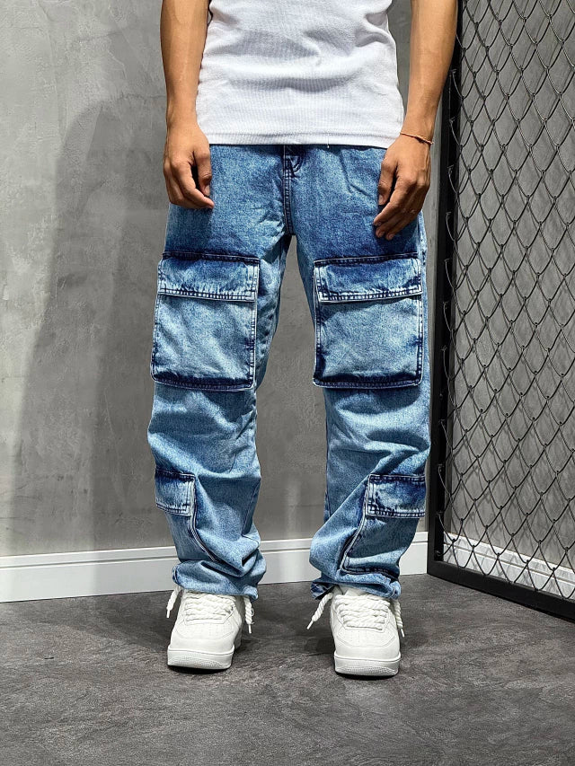 CALÇA JEANS CARGO FOUR POCKET