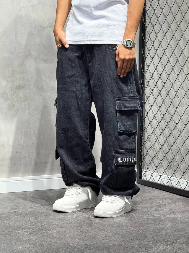 CALÇA COMPTON CARGO POCKET JEANS BLACK