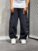 CALÇA COMPTON CARGO POCKET JEANS BLACK
