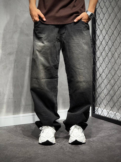 CALÇA BAGGY JEANS STONED MARROM