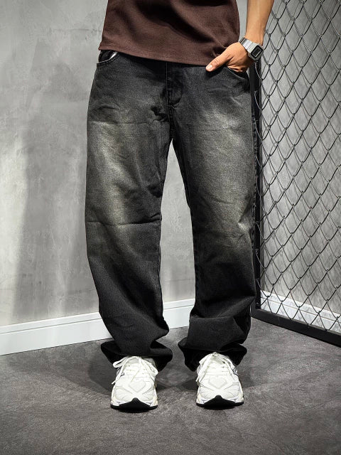 CALÇA BAGGY JEANS STONED MARROM