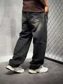 CALÇA BAGGY JEANS STONED MARROM