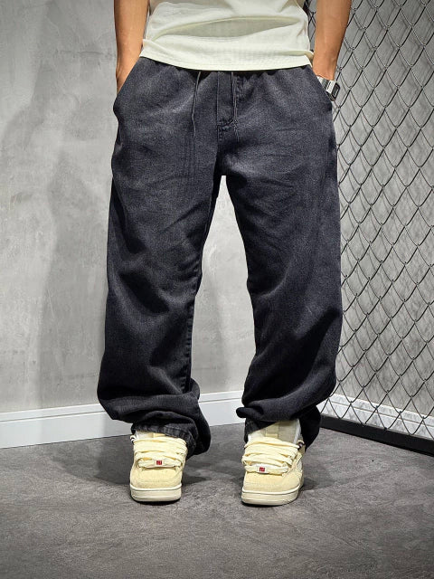 CALÇA BAGGY BASIC STONED BLACK