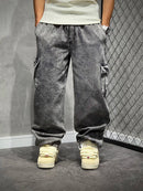 CALÇA CARGO STONED BASIC JEANS