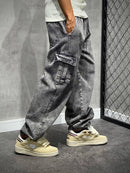 CALÇA CARGO STONED BASIC JEANS