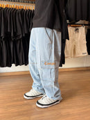 CALÇA CARGO JEANS BORDADO COMPTOM