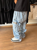 CALÇA CARGO JEANS BORDADO COMPTOM