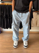 CALÇA CARGO JEANS BORDADO COMPTOM