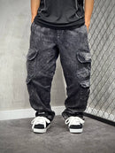 CALÇA DOUBLE CARGO REFEN STONED LETRING