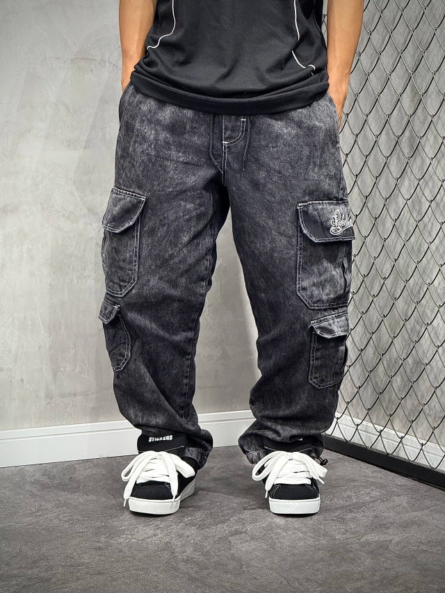 CALÇA DOUBLE CARGO REFEN STONED LETRING