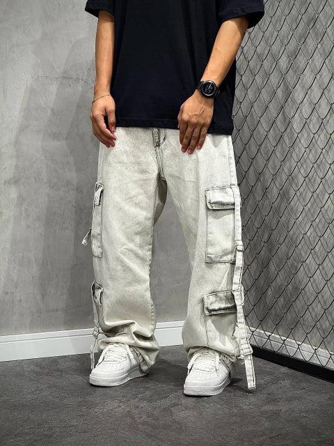 CALÇA DOUBLE CARGO STONE GREY