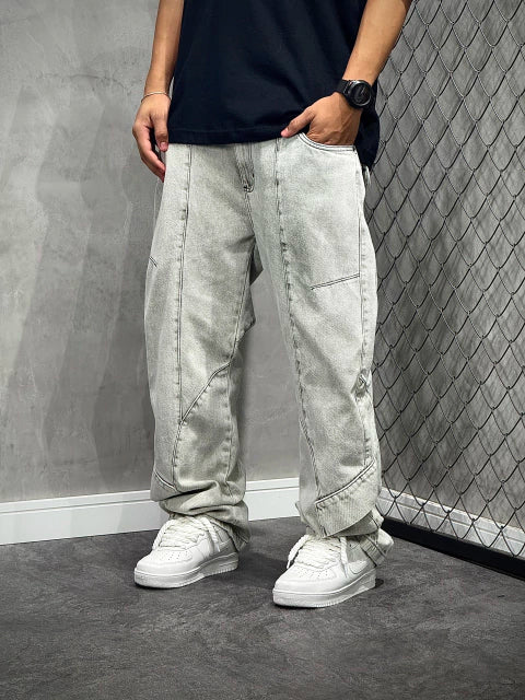 CALÇA BAGGY DENIM STONE GREY