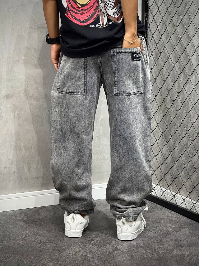 CALÇA BAGGY COMPTON LETTERS LOGO MARMORIZADA