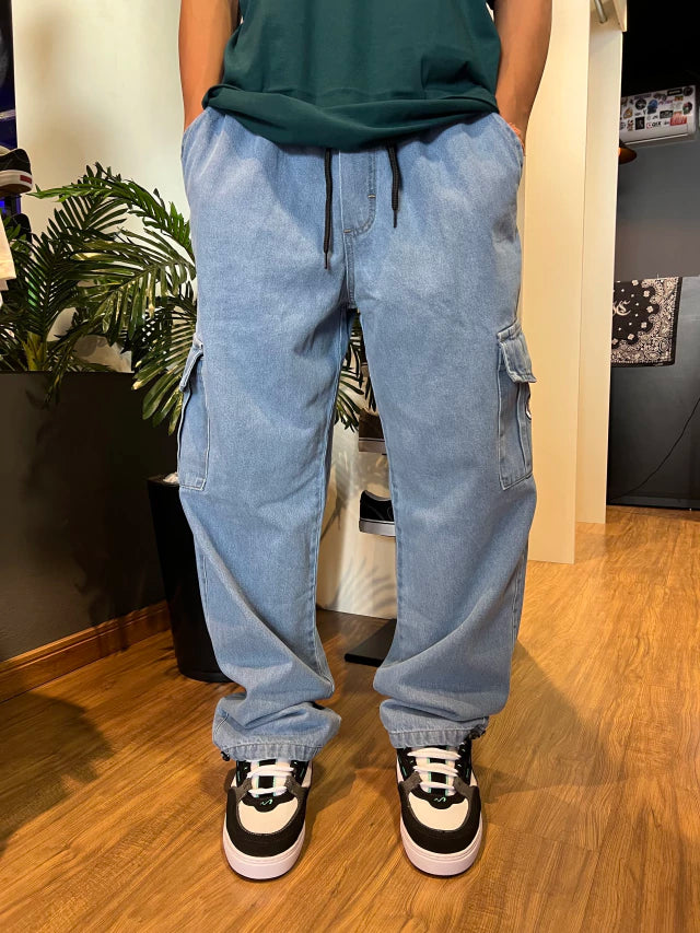 CALÇA BAGGY JEANS CARGO COMPTON