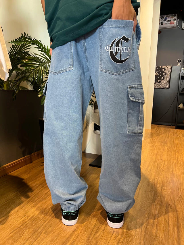 CALÇA BAGGY JEANS CARGO COMPTON