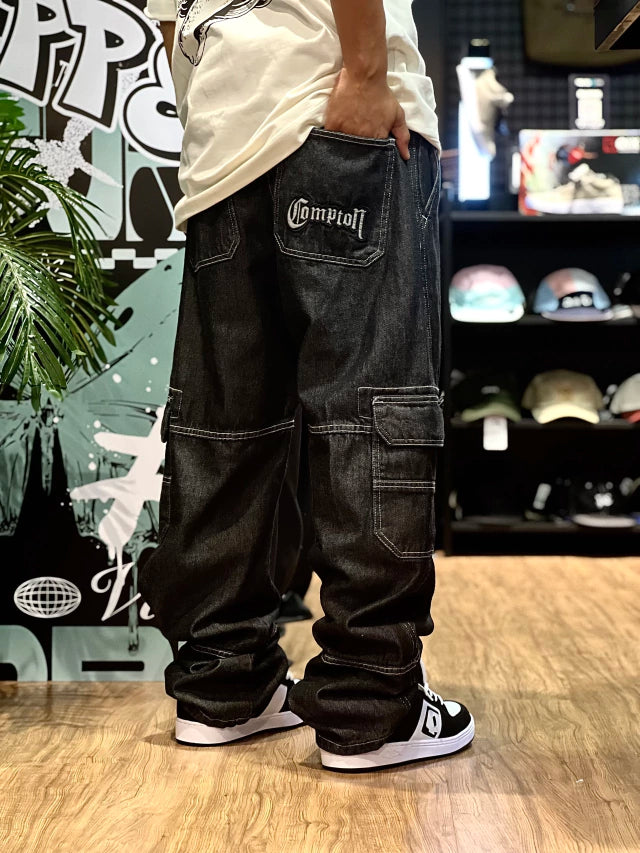 CALÇA CARGO JEANS BLACK COMPTON