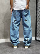 CALÇA JEANS BAGGY “STAR” SKY BLUE